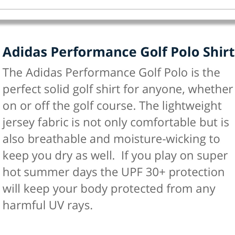 ⚠️ Last One⛳ Adidas Performance Golf Polo Shirt - Picture 5 of 5